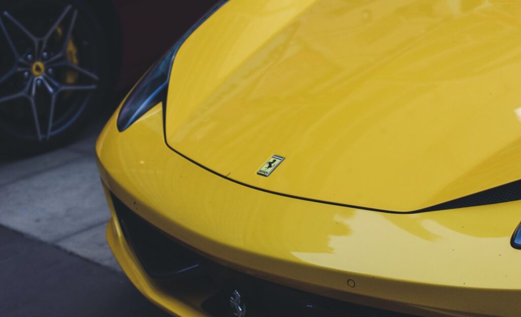 yellow luxury car